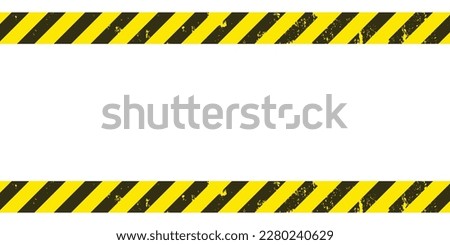 Line yellow and black color with texture and text space. Warning sign on white background. Blank Warning Sign. Warning Background for your design. Template. EPS10.  Royalty-Free Stock Photo #2280240629
