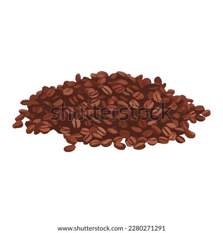 Pile of Coffee Beans Isolated Hand Drawn Painting Illustration Royalty-Free Stock Photo #2280271291