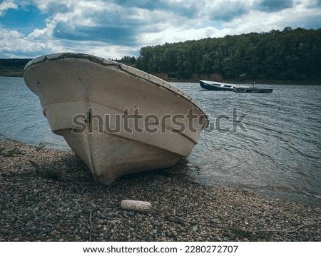 20.04.2021. Kragujevac, Serbia. Outdoor photo shoot in public park. Boat in the lake.