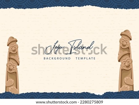 Jeju island vintage background template with grandfather statue. Royalty-Free Stock Photo #2280275809