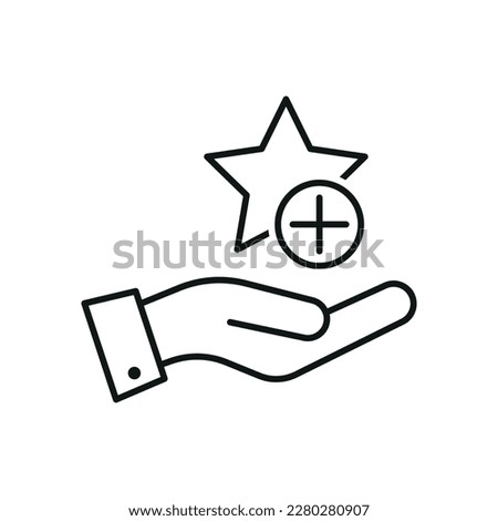 Value-added icon. Service offer symbol . line icon isolated on white background. Simple abstract icon in black. Vector illustration for graphic design, Web, app, UI, mobile app. eps 10 Royalty-Free Stock Photo #2280280907