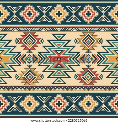 Native pattern american tribal indian ornament pattern geometric ethnic textile texture tribal aztec pattern navajo mexican fabric seamless Vector decoration fashion Royalty-Free Stock Photo #2280315061