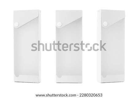White plastic case for pen or stationery accessories isolated on white background, Education student equipment Royalty-Free Stock Photo #2280320653