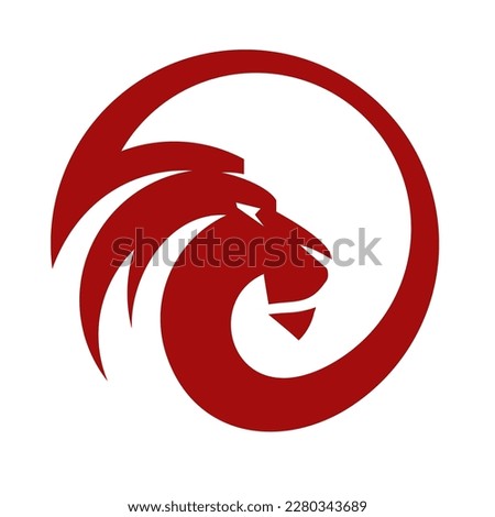 lion icon logo type white background