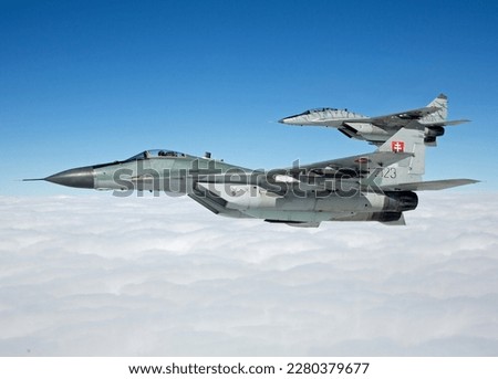 Slovak Air Force Mig-29 Fulcrum in flight air to air photo