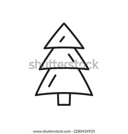 Fir tree vector line icon. Tree flat sign design. Christmas tree symbol isolated pictogram. UX UI linear icon outline sign