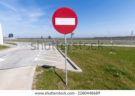 forbidden sign in a parking