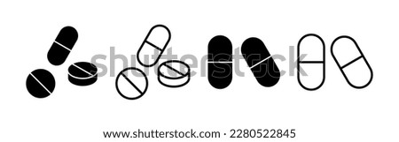Pills icon vector for web and mobile app. capsule icon. Drug sign and symbol Royalty-Free Stock Photo #2280522845