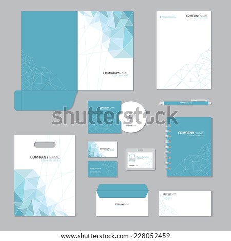 Stationery template design. Corporate identity business set. Royalty-Free Stock Photo #228052459