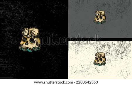 head skull and rats vector illustration mascot design
