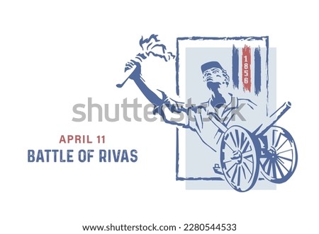 VECTORS. Banner for the Battle of Rivas in Costa Rica or Juan Santamaria Day, national hero, April 11, patriotic, civic holiday, torch Royalty-Free Stock Photo #2280544533