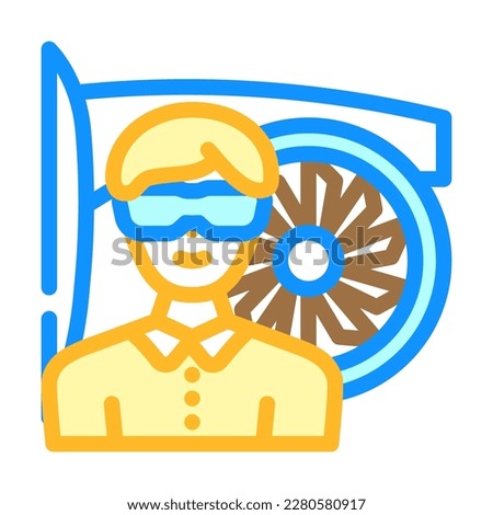 aircraft mechanic repair worker color icon vector. aircraft mechanic repair worker sign. isolated symbol illustration