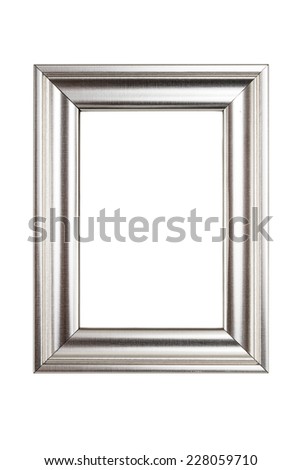 Silver picture frame isolated on white background with clipping path.