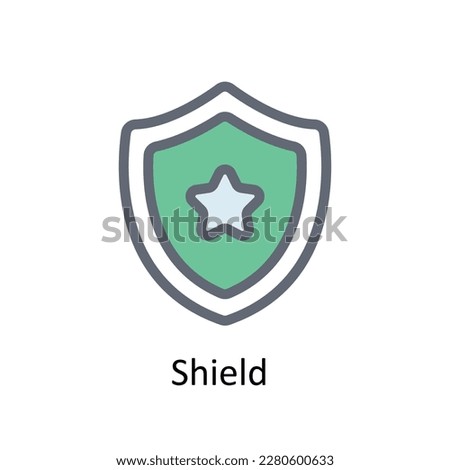 Shield  Vector  Fill outline  Icons. Simple stock illustration stock 