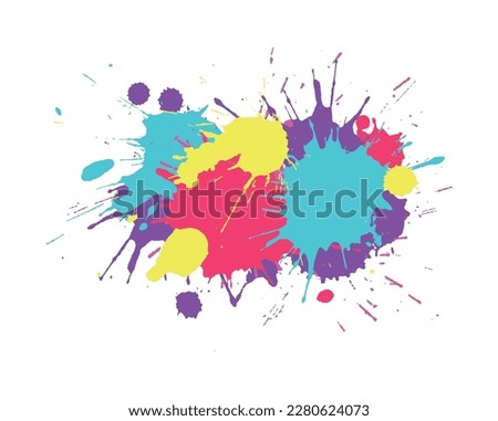 Colorful paint splatters.Paint splashes background.