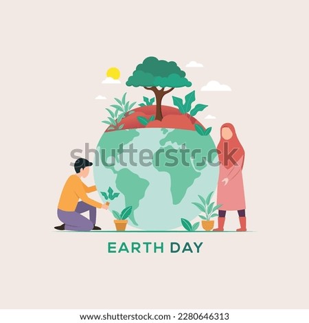 Earth Day. Eco friendly concept. Vector illustration. Earth day banner concept.