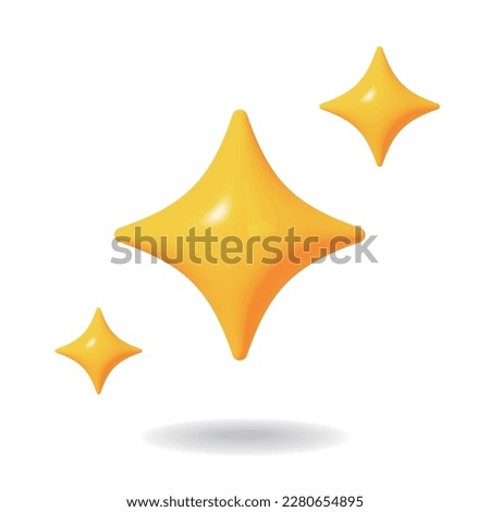 Vector illustration of cute 3D sparkling mark decoration