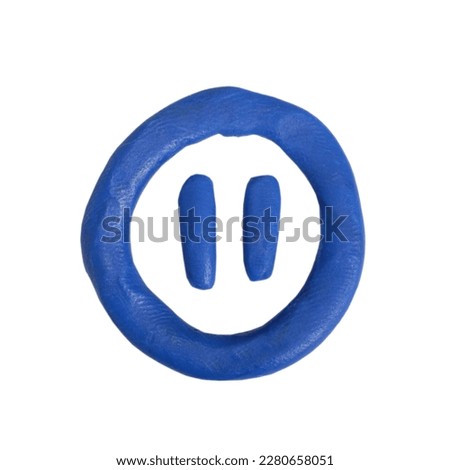 Pause button logo plasticine icon isolated on white background Royalty-Free Stock Photo #2280658051