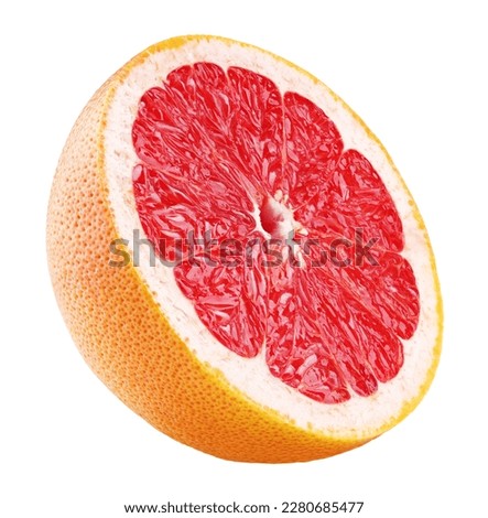 Half grapefruit citrus fruit isolated on white background with clipping path. Full depth of field. Royalty-Free Stock Photo #2280685477