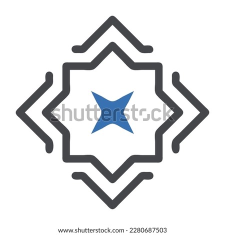 decoration icon solid grey blue style ramadan illustration vector element and symbol perfect. Icon sign from modern collection for web.