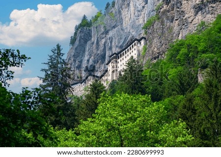 View of Sumela Monastery in Trabzon Province of Turkey. Royalty-Free Stock Photo #2280699993