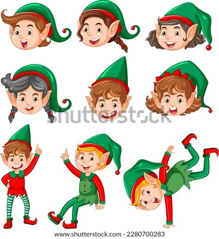 Merry Christmas Elves Collection illustration