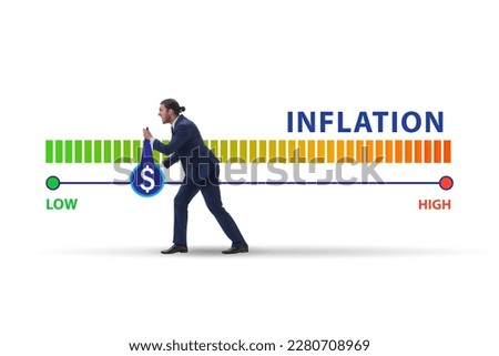 Businessman in the high inflation concept