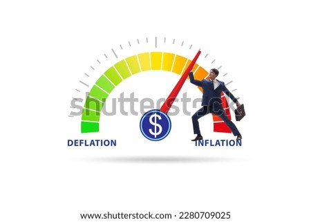 Inflation and deflation business concept