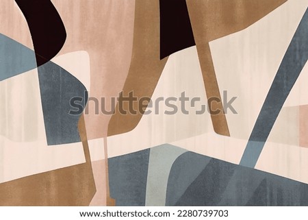 Modern watercolor line geometric art pattern, carpet background.