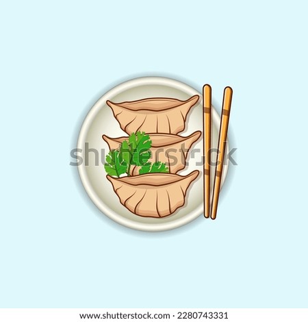 Jiaozi Illustrations Vector With Chopstick. Premium Vegetable Jiaozi Dumpling Steam Bamboo Minimal Meal Tasty Menu Delicious Jiaozi Food Clip Art.