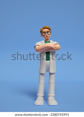 3D rendering of a cartoon doctor