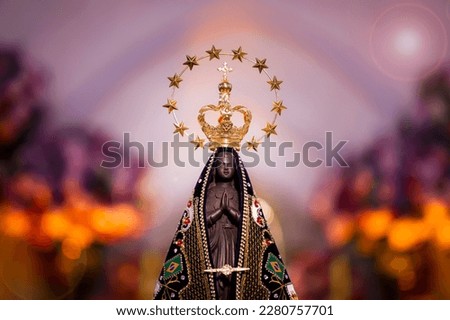Statue of the image of Our Lady of Aparecida, mother of God in the Catholic religion, patroness of Brazil Royalty-Free Stock Photo #2280757701