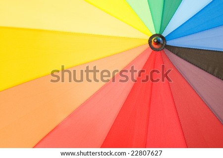 Close up of multi sector colorful umbrella
