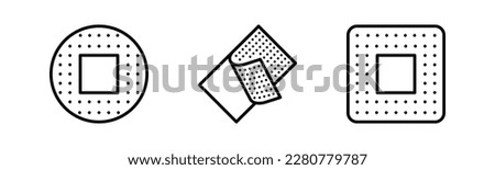 Patch icon set. Adhesive plaster, transdermal patch, nicotine patch icon. Royalty-Free Stock Photo #2280779787
