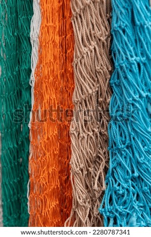 Colorful fishing nets.
fishing net.