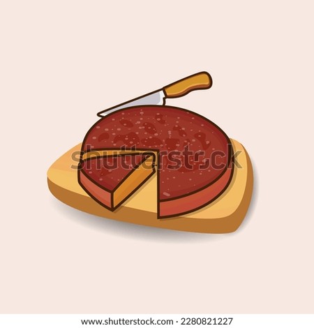 Minimalist Olive Oil Cake And Knife Vector Design. Cheese Menu Cooking Delicious Steak Lunch Seafood Cream Cake Dining Pizza Food Icon Elements Clip Art.