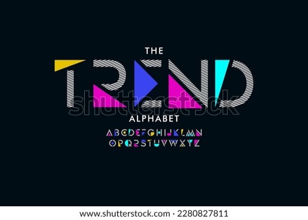 vector of abstract colorful stylized font and alphabet