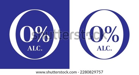 0% Alcohol free vector icon stamp badge