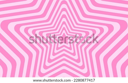 Repeating pink stars background in trendy retro 2000s design. Groovy pattern in y2k vintage style for poster, banner, cover, textile and paper print. Aesthetic vector illustration in pastel colors