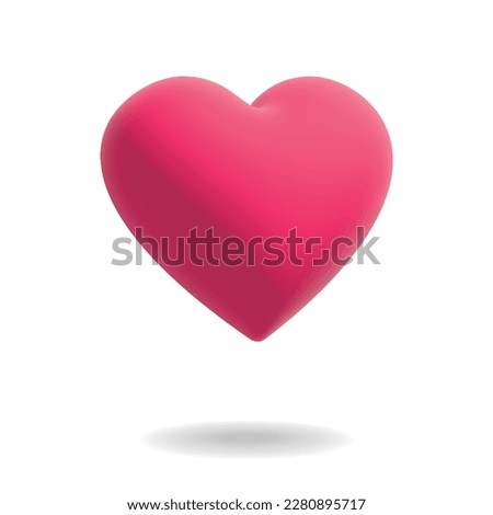 A three-dimensional heart 3D icon that looks like a balloon Royalty-Free Stock Photo #2280895717