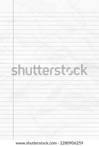 Notebook paper background. Lined notebook paper. crumpled paper background Royalty-Free Stock Photo #2280906259