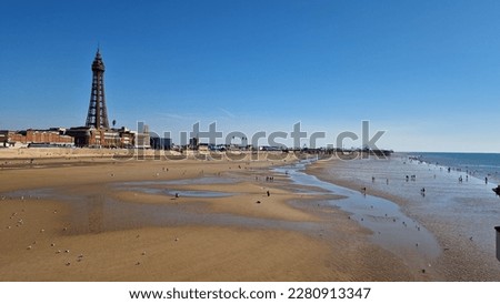 Blackpool Tower beach and seafront Royalty-Free Stock Photo #2280913347