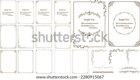 Decorative vintage frames, borders, corners. Retro ornamental frame, rectangle ornaments. Isolated icons vector set. Royalty-Free Stock Photo #2280915067