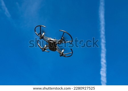 Drone Flying Blue Sky Day