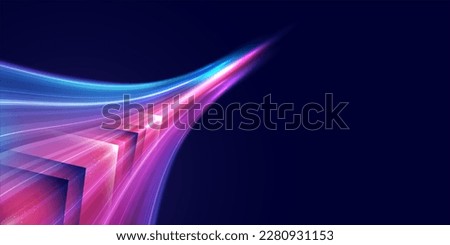 Modern abstract high-speed movement. Dynamic motion light and fast arrows moving on dark background. Futuristic, technology pattern for banner. Vector EPS10.