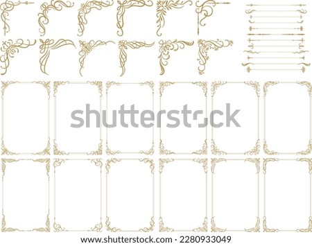Set of gold vintage frame corners isolated background. Vector illustration.
 Royalty-Free Stock Photo #2280933049