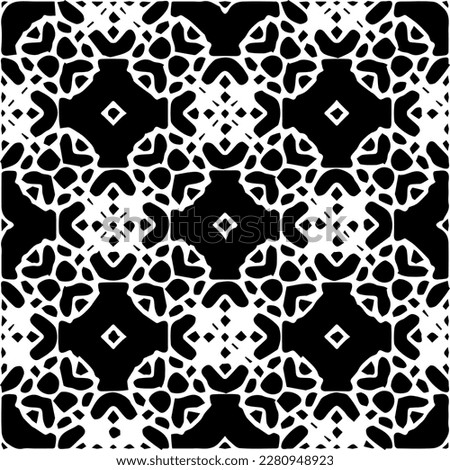 Grunge background with abstract shapes. Black and white texture. Seamless monochrome repeating pattern  for decor, fabric, cloth.