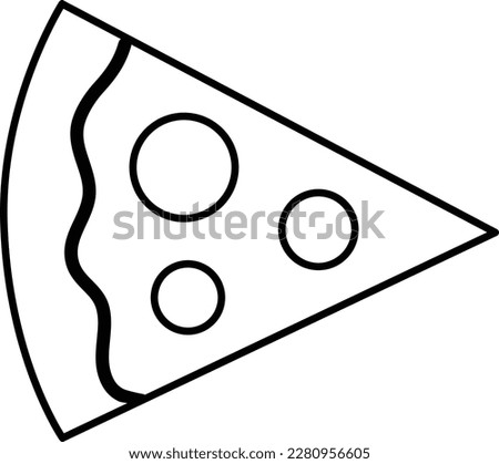 Simple clipart style pizza slice outline icon