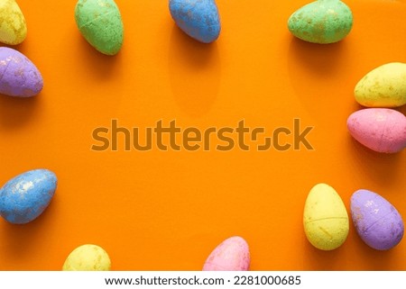 Happy Easter. Easter Eggs on color Background