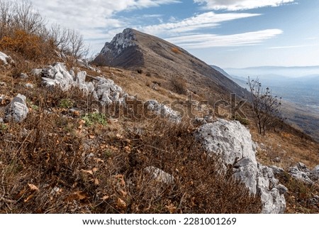 View to the peak Trem, highest peak of Suva planina (english translation Dry mountain) in southeastern Serbia